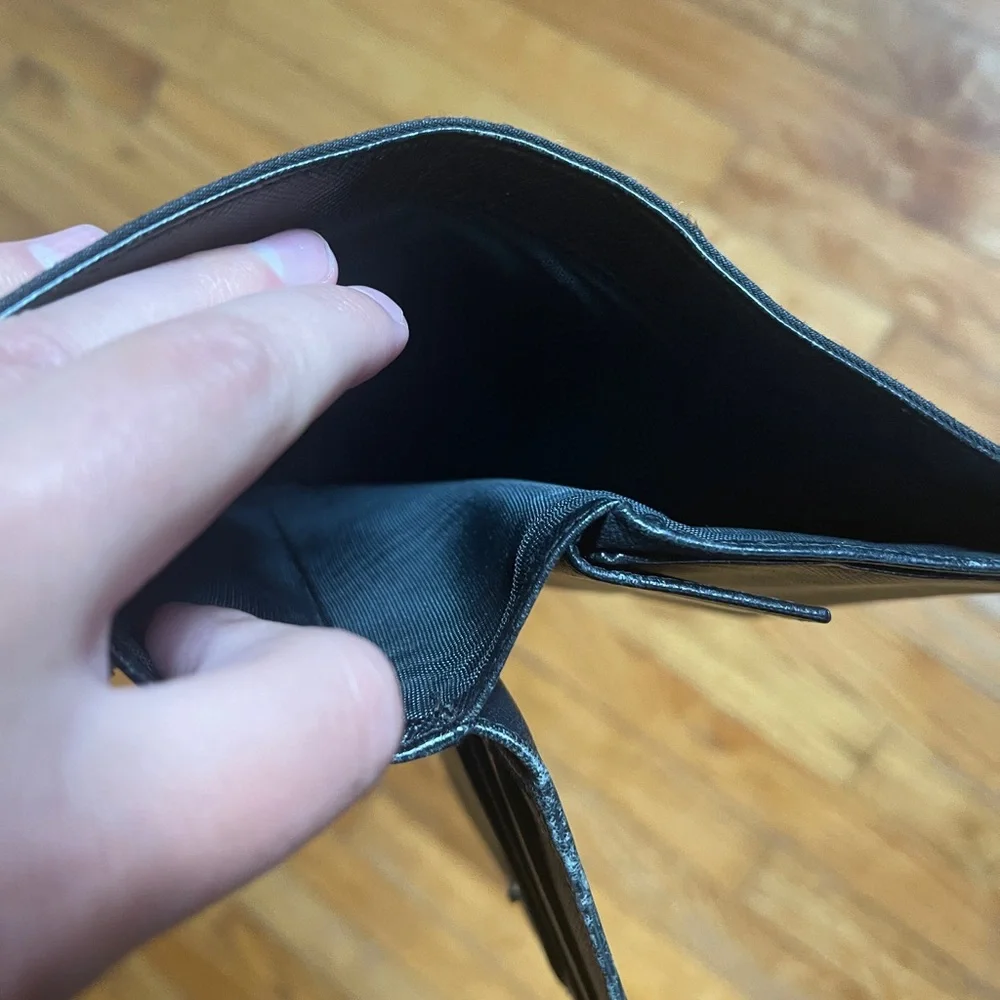 Sold!   ❌ Prada nylon wallet black bifold authentic leather - Picture 7 of 16